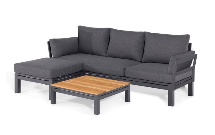 Maze Oslo Chaise Outdoor Sofa Set - Charcoal