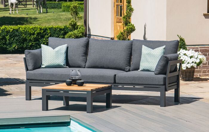 Maze Oslo Chaise Outdoor Sofa Set - Charcoal