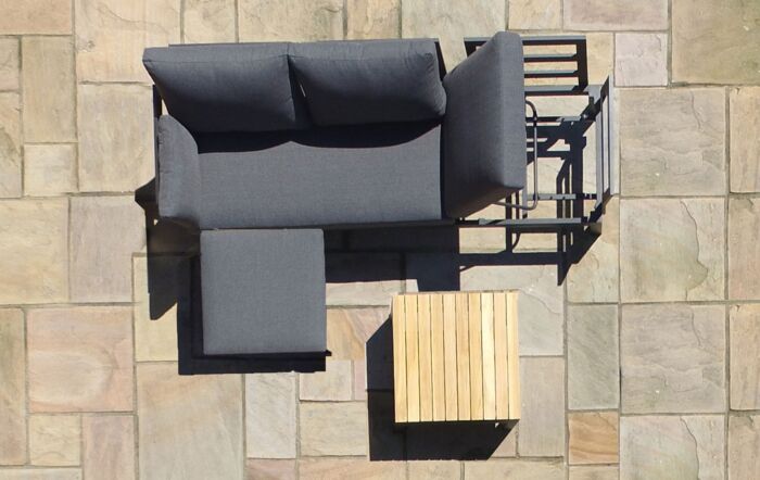 Maze Oslo Chaise Outdoor Sofa Set - Charcoal