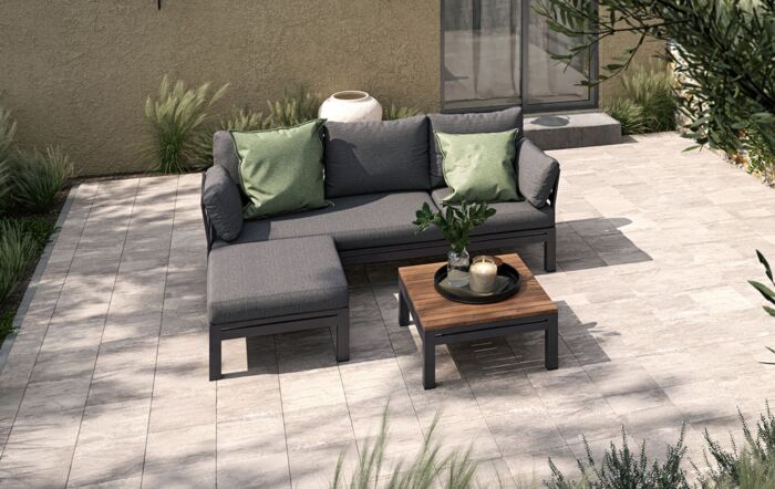Maze Oslo Chaise Outdoor Sofa Set - Charcoal