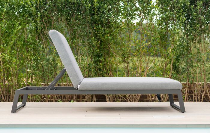 Maze Allure Outdoor Fabric Sunlounger - Flanelle Maze Allure Outdoor Fabric Sunlounger - Flanelle