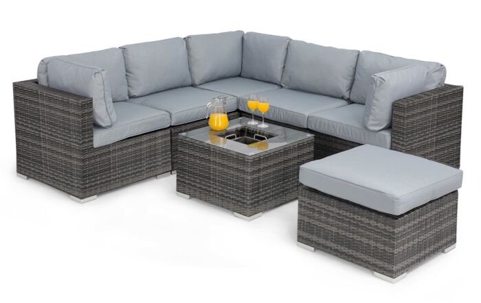 Maze rattan london hot sale corner sofa set grey
