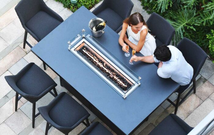 Maze Regal 8 Seat Fire Pit Bar Set - Charcoal