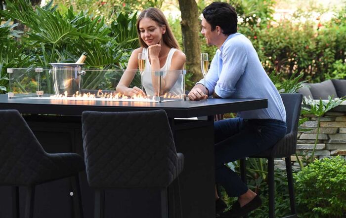 Maze Regal 8 Seat Fire Pit Bar Set - Charcoal