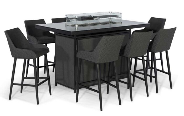 Maze Regal 8 Seat Fire Pit Bar Set - Charcoal Maze Regal 8 Seat Fire Pit Bar Set - Charcoal