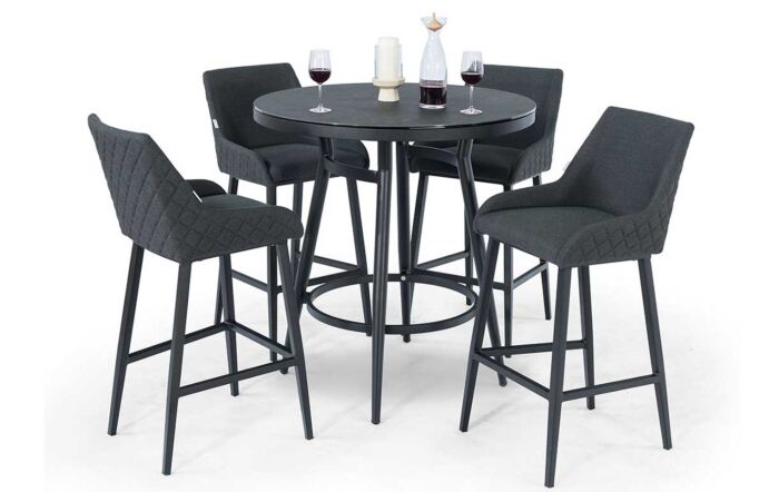 Maze Regal 4 Seat Round Bar Set - Charcoal Maze Regal 4 Seat Round Bar Set - Charcoal