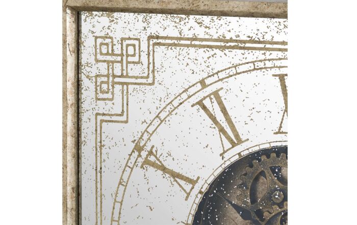 Hill Interiors Mirrored Square Framed Wall Clock with Moving Mechanism