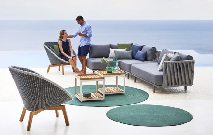 Small Santander Corner sofa with optional extra teak Gabor table Small Santander Corner sofa with optional extra teak Gabor table