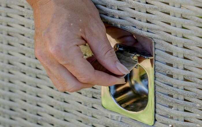 Bramblecrest Monterey Grey Reclining Chairs with Ceramic Top Table