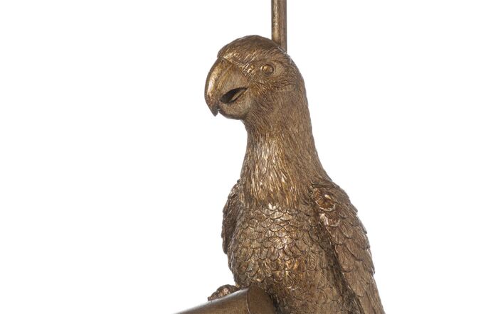 Hill Interiors Percy The Parrot Gold Table Lamp With Teal Velvet Shade