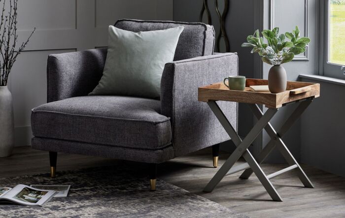 Hill Interiors Nordic Grey Collection Large Butler Tray Table