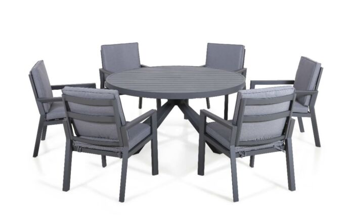 Maze New York 6 Seat Round Dining Set - Dove Grey