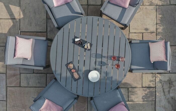 Maze New York 6 Seat Round Dining Set - Dove Grey