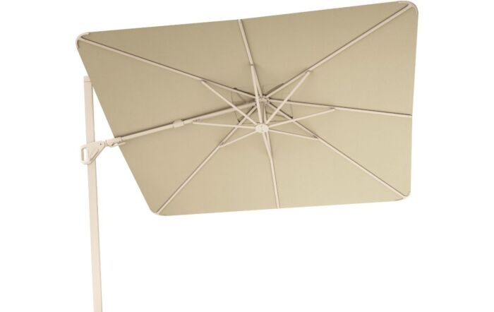 Pacific Lifestyle Nexus T2 3m Square Cantilever Parasol With Venezia 90kg Ceramic Wheeled Base - Sandstone/Champagne