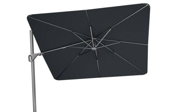 Pacific Lifestyle Nexus T2 3m Square Cantilever Parasol With Ancona 90kg Ceramic Wheeled Base - Anthracite/Faded Black