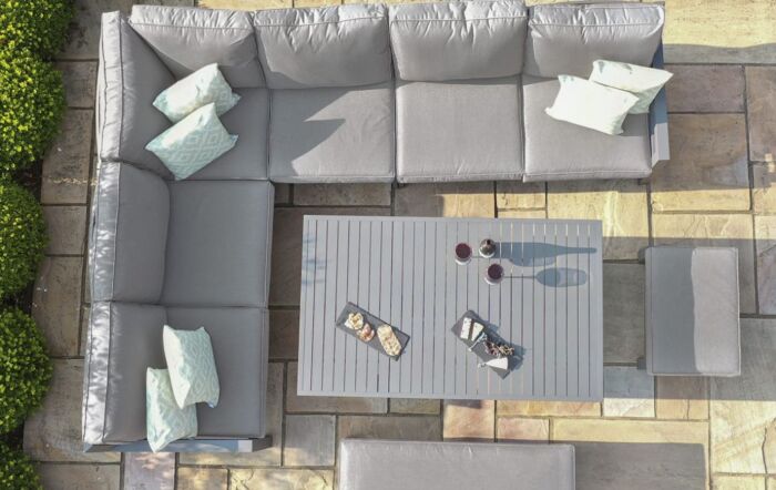 Maze New York Corner Adjustable Dining Set - Dove Grey