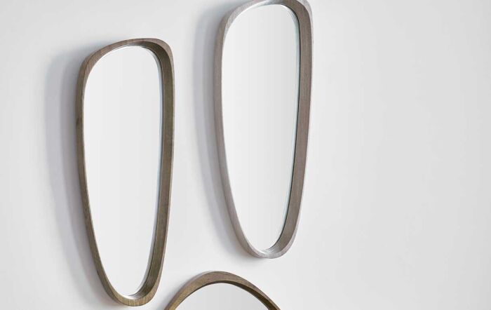 Pacific Lifestyle Natural Wood Veneer Teardrop Shaped Mirror