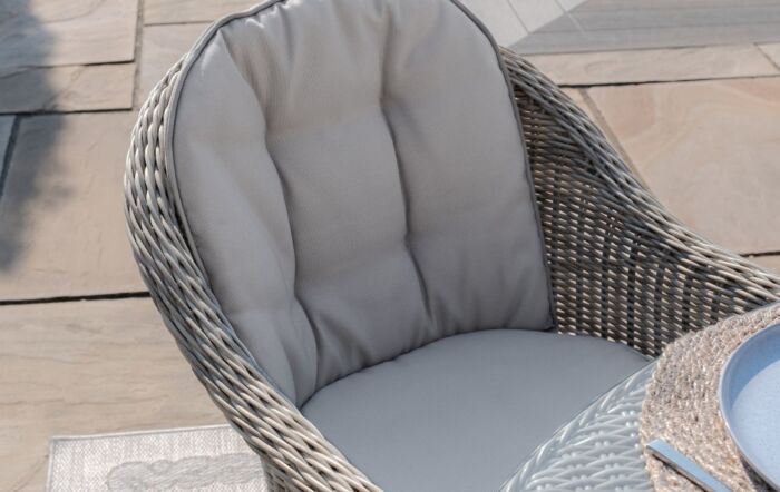 Maze Oxford 4 Seat Round Dining Set with Lazy Susan & Glass Ceramic Top