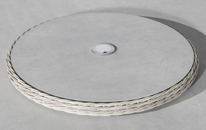 Maze Oxford 4 Seat Round Dining Set with Lazy Susan & Glass Ceramic Top