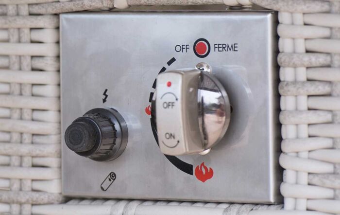 Maze Oxford 6 Seat Fire Pit Dining Set with Lazy Susan