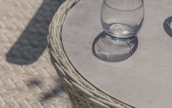 Maze Oxford 4 Seat Round Dining Set with Lazy Susan & Glass Ceramic Top