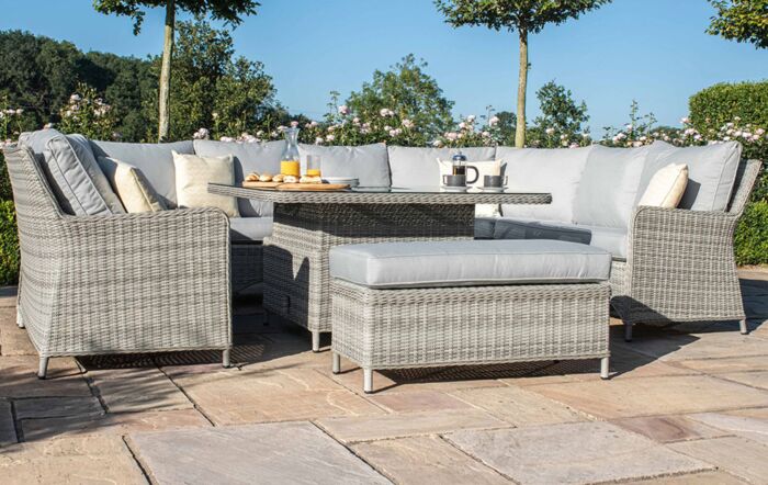 Maze Oxford Royal U Shaped Sofa Set with Ceramic Glass Top Rising Table