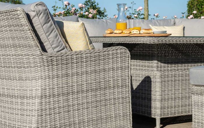 Maze Oxford Royal U Shaped Sofa Set with Ceramic Glass Top Rising Table