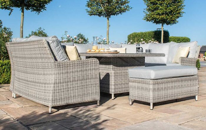 Maze Oxford Royal U Shaped Sofa Set with Ceramic Glass Top Rising Table