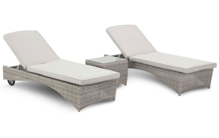 Maze Oxford Sun loungers and Table Set - Grey