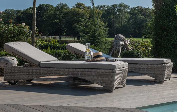 Maze Oxford Sun loungers and Table Set - Grey