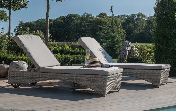 Maze Oxford Sun loungers and Table Set - Grey