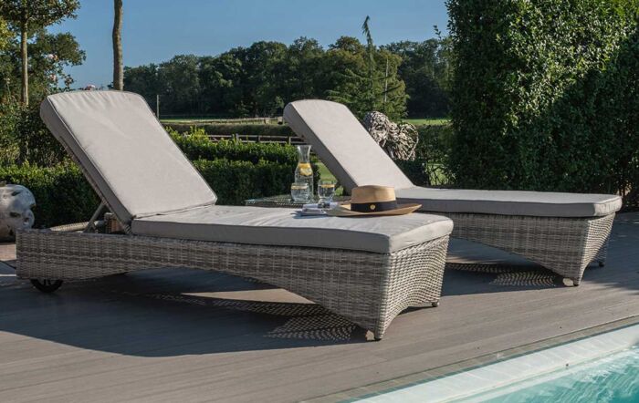 Maze Oxford Sun loungers and Table Set - Grey