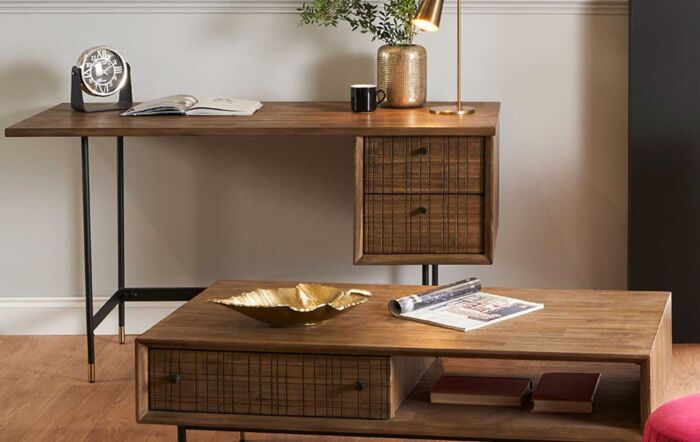 Pacific Lifestyle Arte Acacia Wood 2 Drawer Desk
