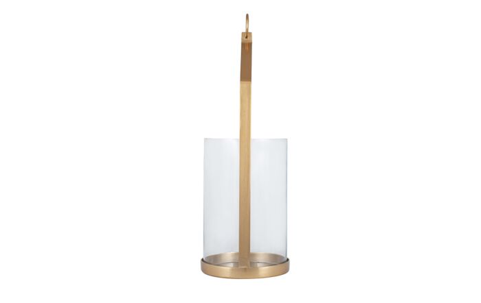 Pacific Lifestyle Clear Glass And Brass Metal Large Hurricane
