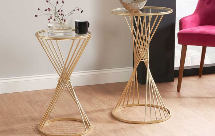 Pacific Lifestyle Liberty Glass And Gold Metal Large Table