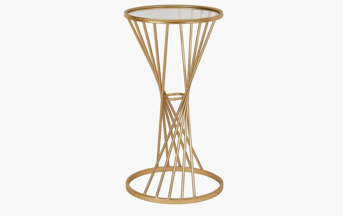 Pacific Lifestyle Liberty Glass And Gold Metal Small Table