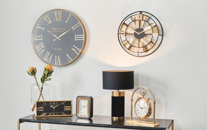 Pacific Lifestyle Antique Brass & Black Metal Fan Design Wall Clock