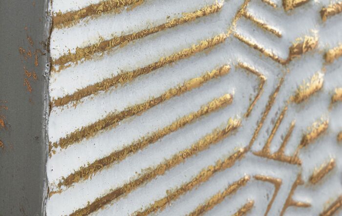 Pacific Lifestyle Antique White And Gold Textured Metal Wall Art Pacific Lifestyle Antique White And Gold Textured Metal Wall Art