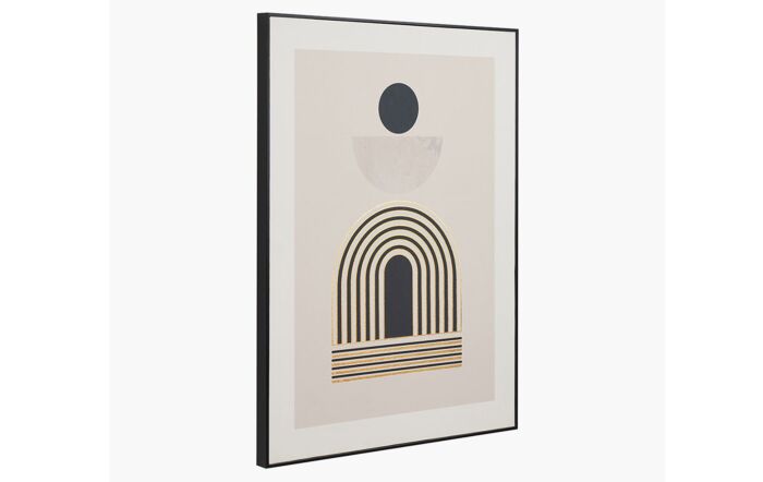 Pacific Lifestyle Art Deco Print With Linear Gold Details And Black Frame Pacific Lifestyle Art Deco Print With Linear Gold Details And Black Frame
