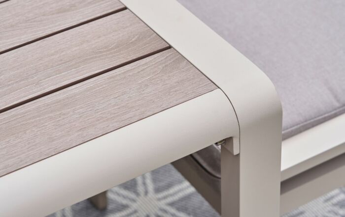 Pacific Lifestyle Aruba Garden Corner Sofa & Wooden Table Set - Latte