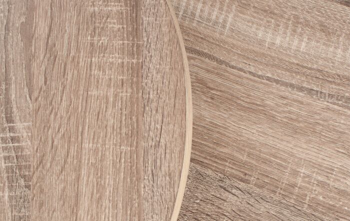 Pacific Lifestyle S/2 Atri Round Side Tables - Dark Wood and Black Metal