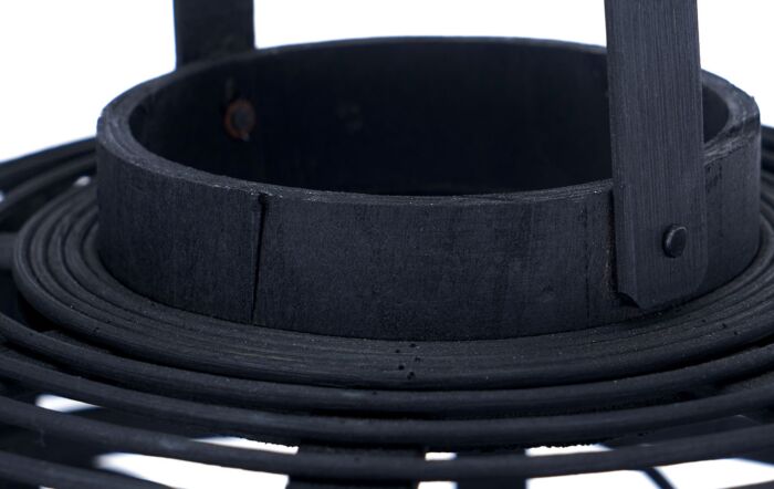 Pacific Lifestyle Black Bamboo And Glass Lantern Large