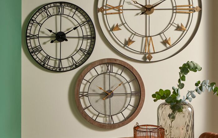 Pacific Lifestyle Black Metal Skeleton Wall Clock