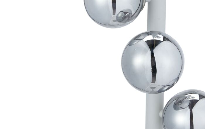 Pacific Lifestyle Blair Smoked Glass Ball And Grey Metal Table Lamp