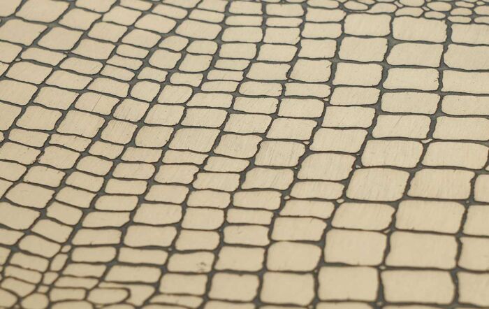 Pacific Lifestyle Caiman Antique Brass Croc Effect Table with Wood Base