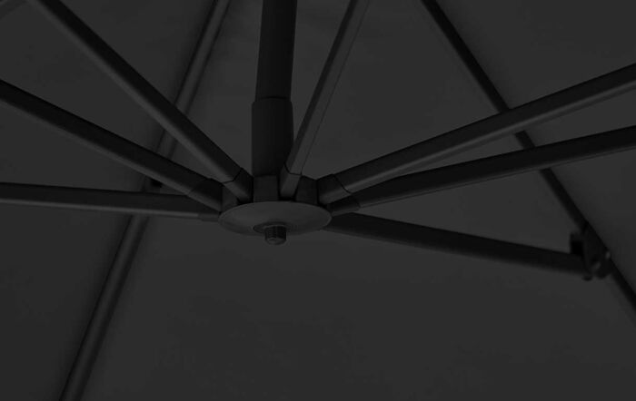 Pacific Lifestyle Challenger T2 3.5m x 2.6m Faded Black Cantilever Parasol With 90kg Wheeled Base