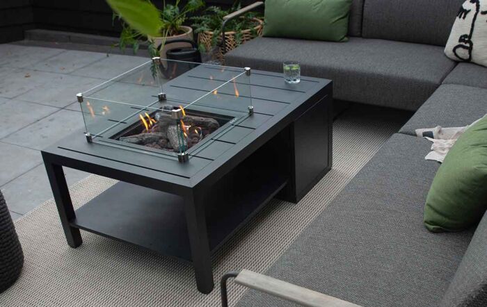 Pacific Lifestyle Cosiflow 120 Rectangular Fire Pit Table Anthracite