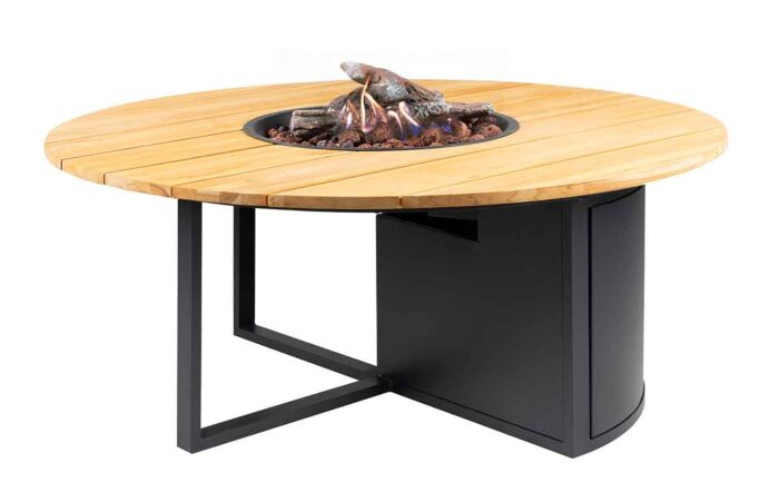 Pacific Lifestyle Cosiloft 120 Round Fire Pit Black and Teak