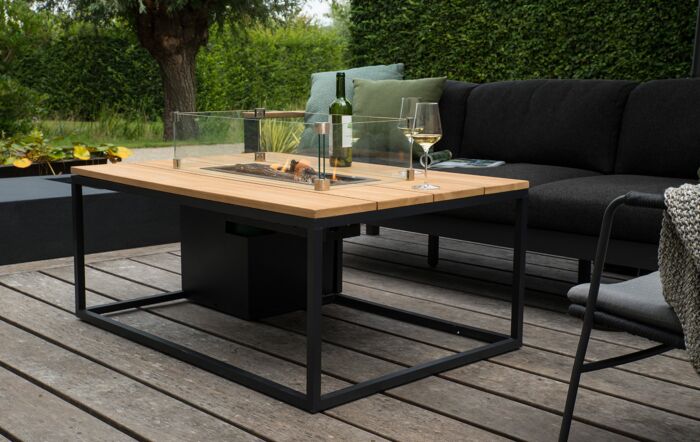 Pacific Lifestyle Cosiloft 120 Black and Teak Fire Pit Table