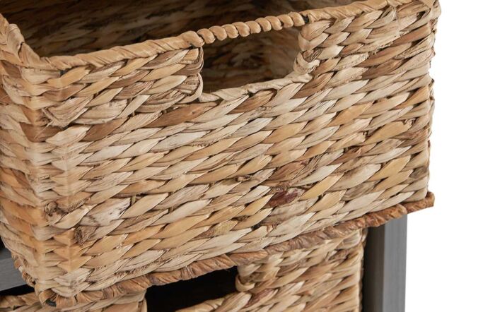 Pacific Lifestyle Devonshire Grey Wood 2 Drawer 4 Basket Unit